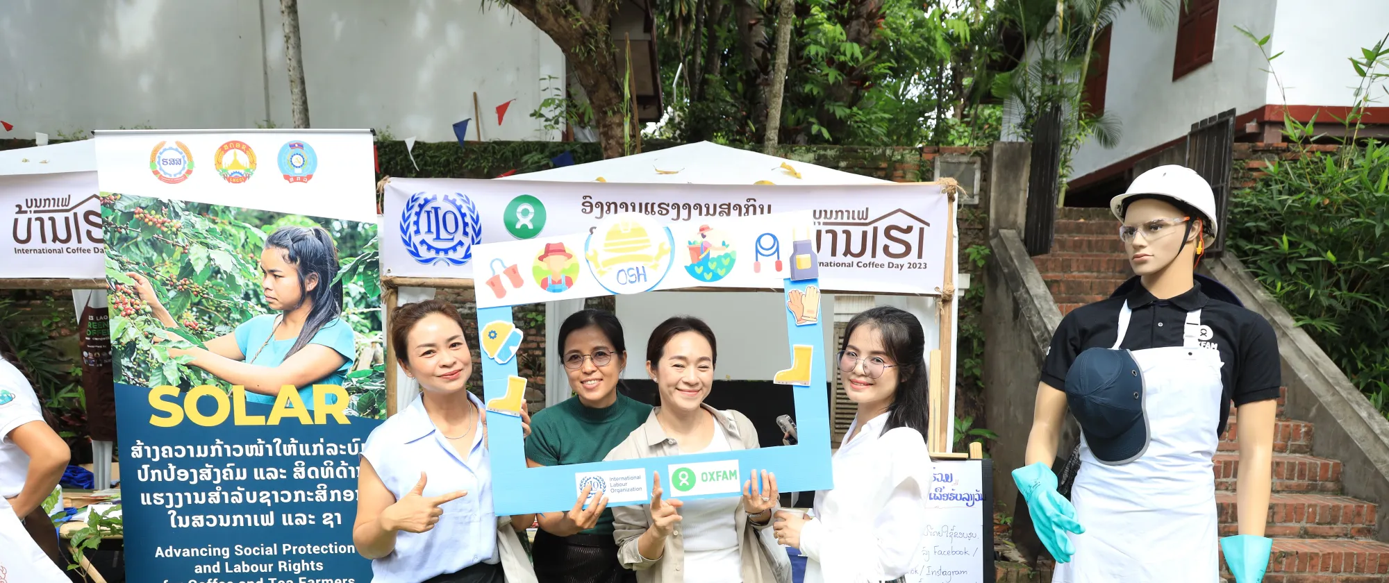 Participants at the ILO booth. 