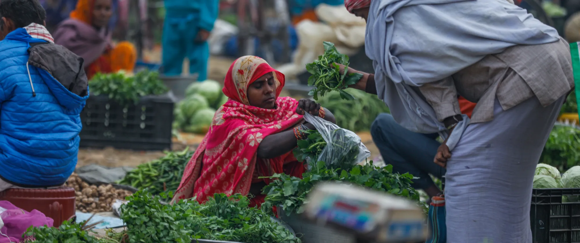 A resilient woman from Dhanusa, Madhesh, turns the ‘haat bazaar’- a traditional market, into her livelihood, selling vegetables to support her family.