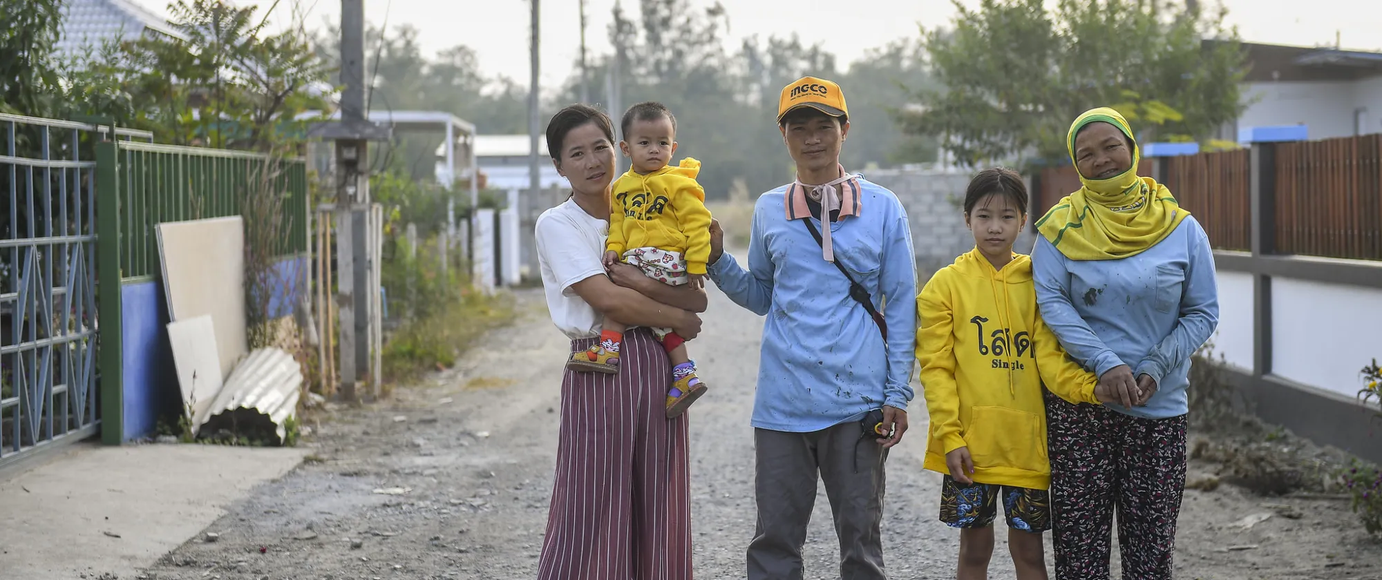 Migrant workers at construction site in Chiangmai, Thailand