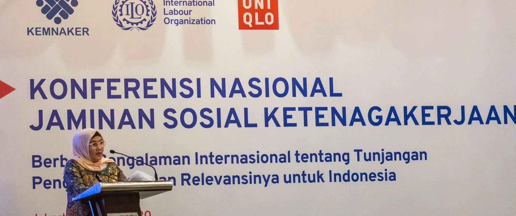 banner of the ILO/UNIQLO Project - Conference on Unemployment Insurance