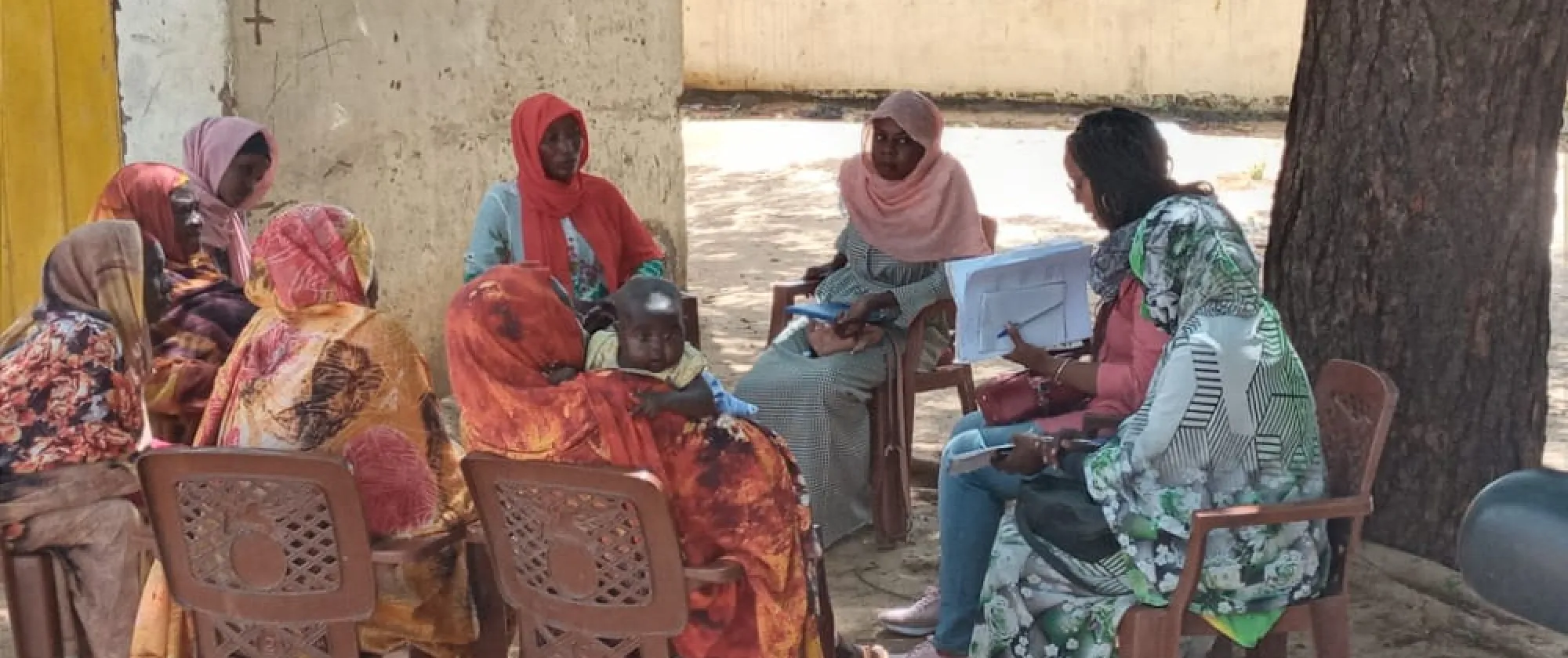 refugee women being surveyed in sudan