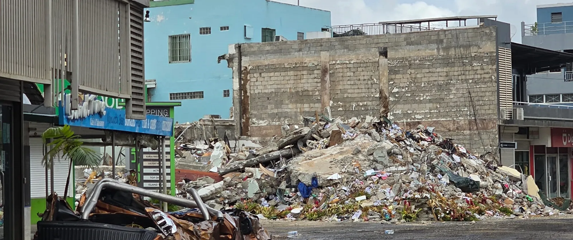Extensive damage to infratructure in the CBD of Port Vila following 17 December's 7.3 magnitude earthquake.