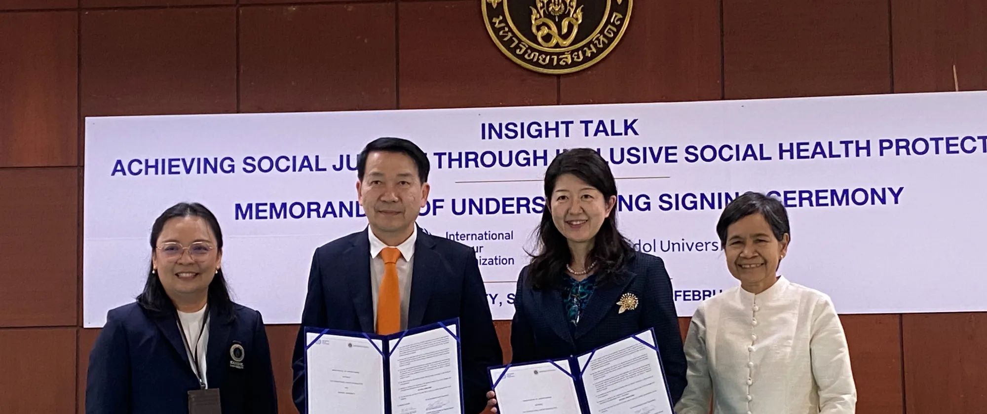 Memorandum of Understanding (MoU) between Mahidol University and ILO.