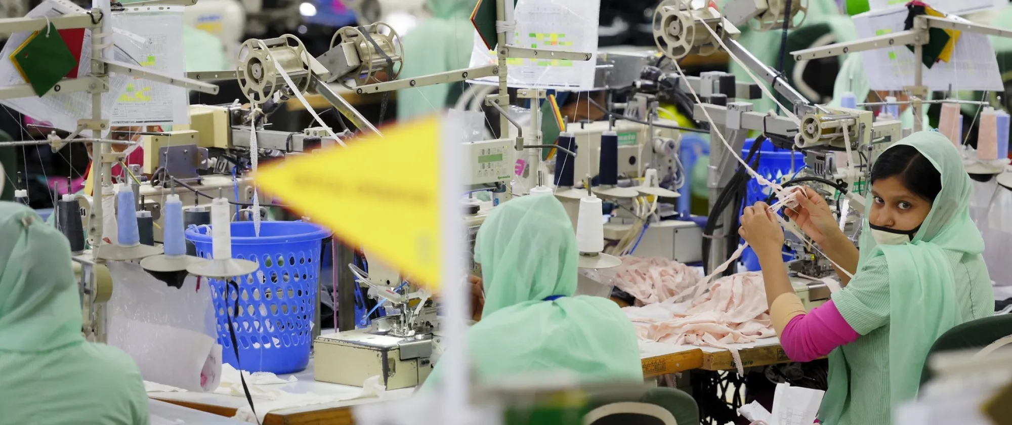 Women at work in a garment factory in Bangladesh