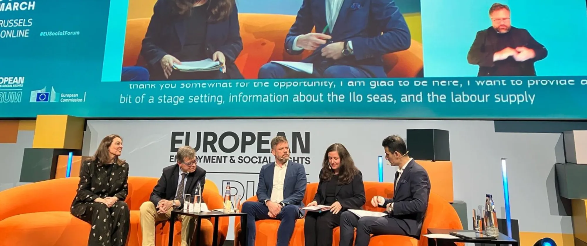 At the European Employment and Social Rights Forum, Celeste Drake, ILO Deputy Director-General, discussed a human-centred skilling agenda to navigate the threats and opportunities brought by rapid digital transformation