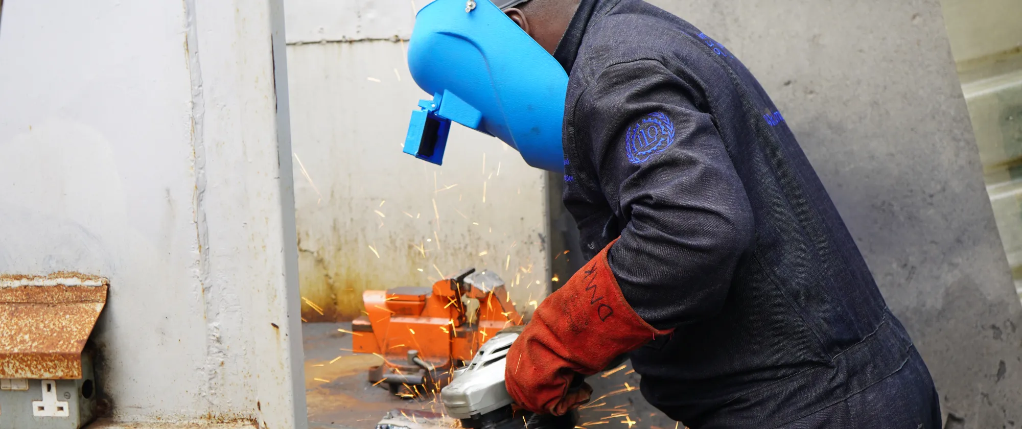 Student welding