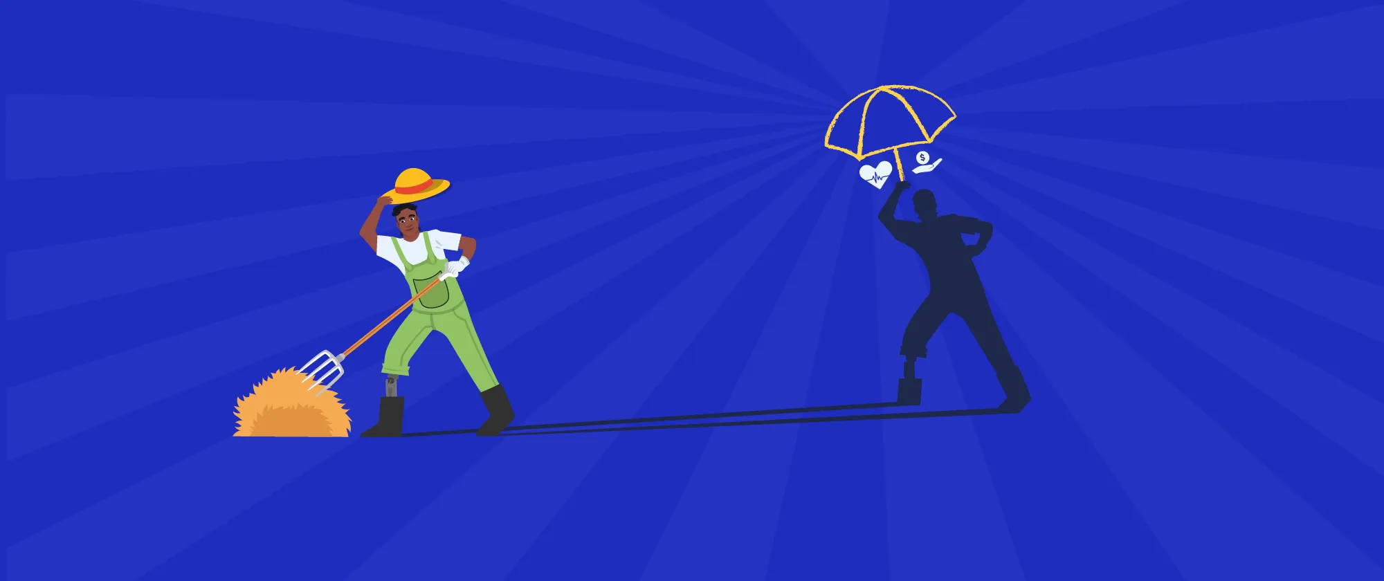 character drawing illustrating the protection of workers rights