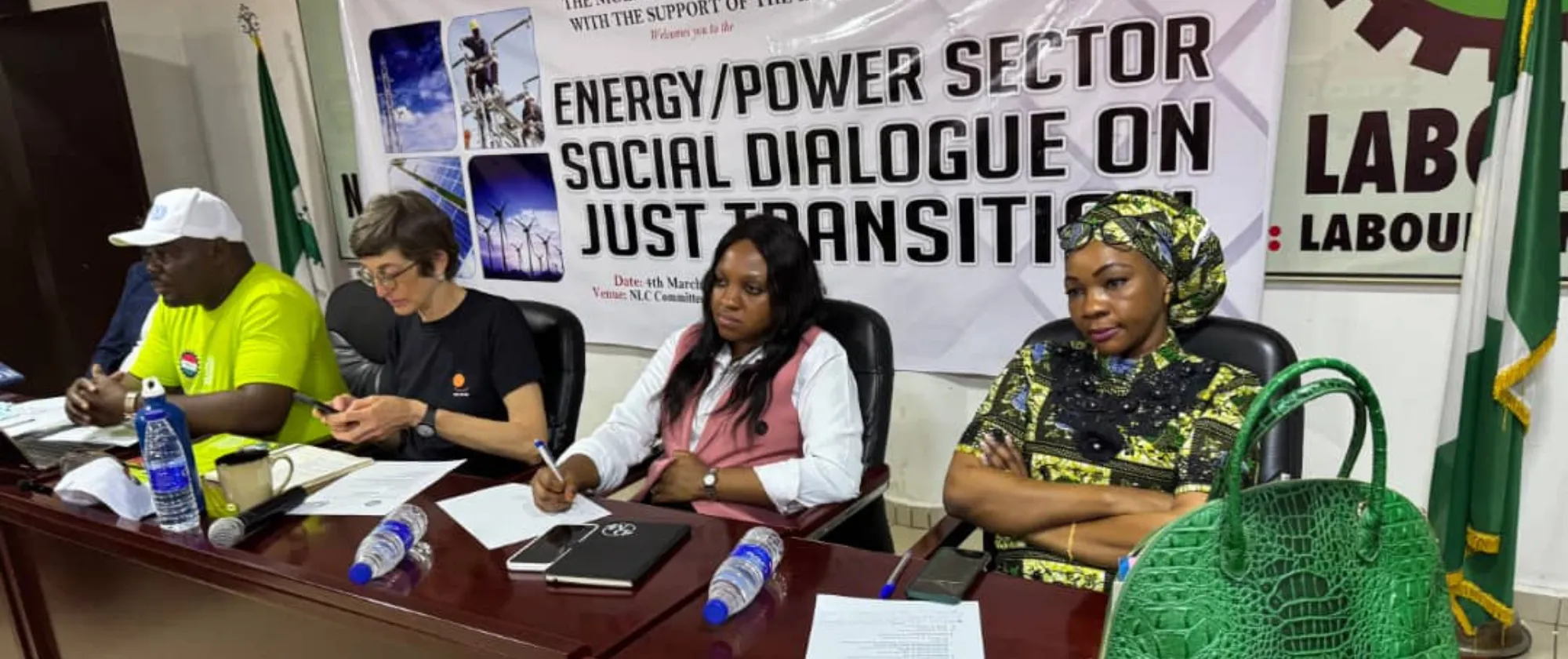 Cross Section of social partners at a social dialogue on just transition