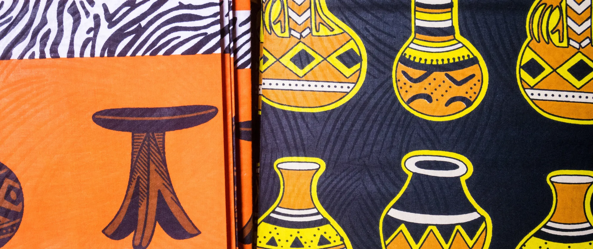 African fabrics in different colours
