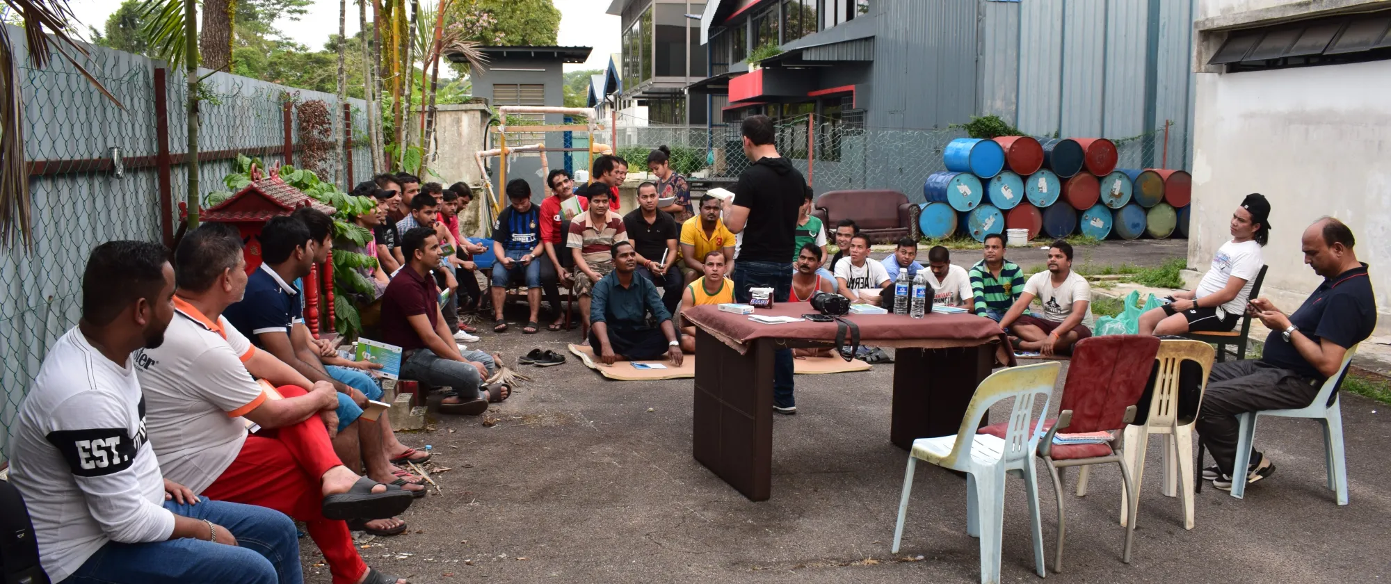Nepali migrant workers in Kuala Lumpur, Malaysia attending a sensitization/awareness event organized by ILO’s partner organization.