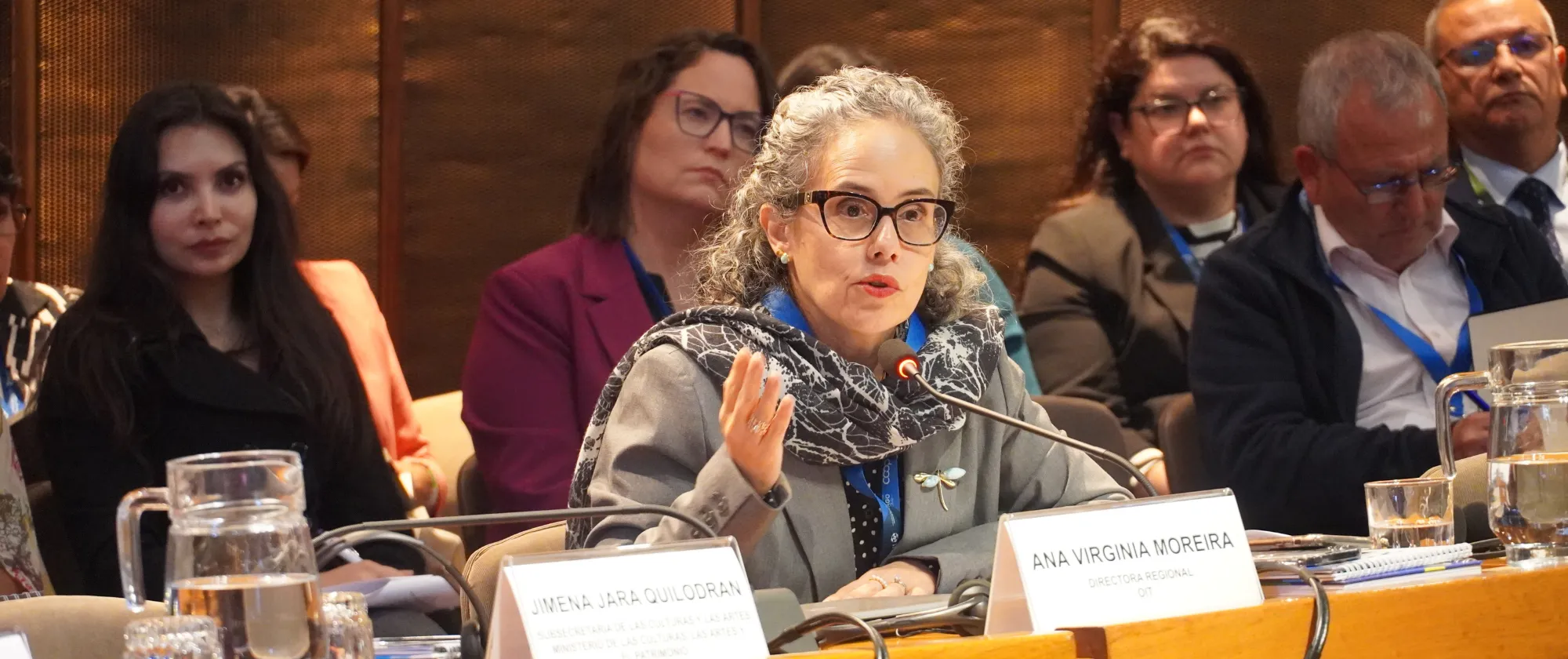 Ana Virginia Moreira, directora regional de la OIT para América Latina y el Caribe, durante la Conferencia Regional del Año Internacional de las Cooperativas.