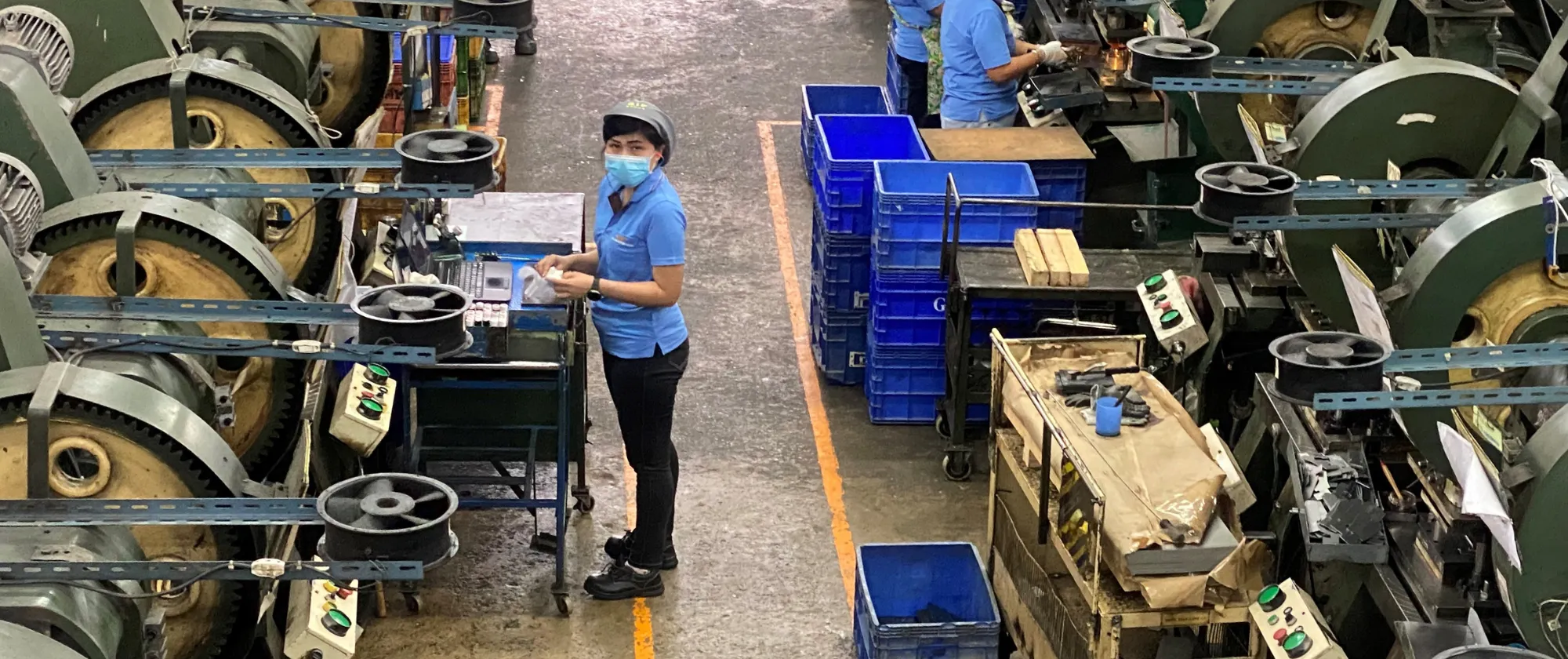 Workers from an engineering company who took part in skills training in partnership with the Automotive Human Resource Development Academy (AHRDA) in Thailand