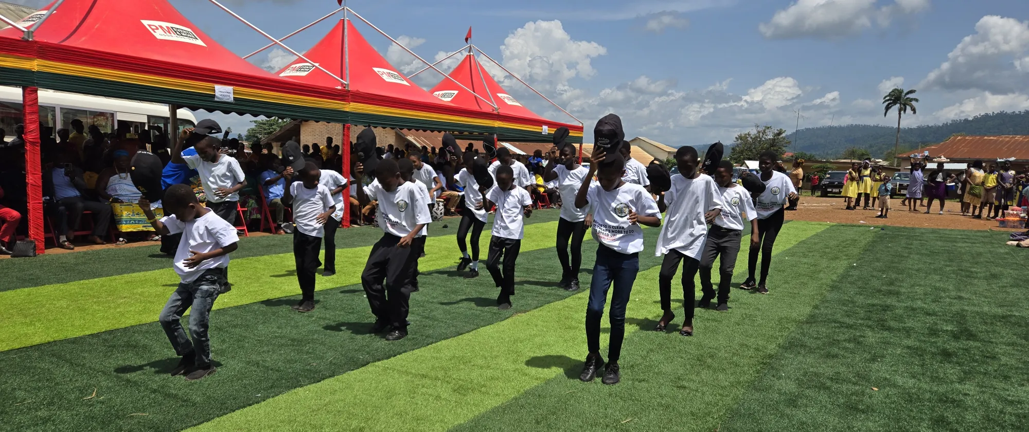 Children perform during the World Day Against Child Labour in Ghana