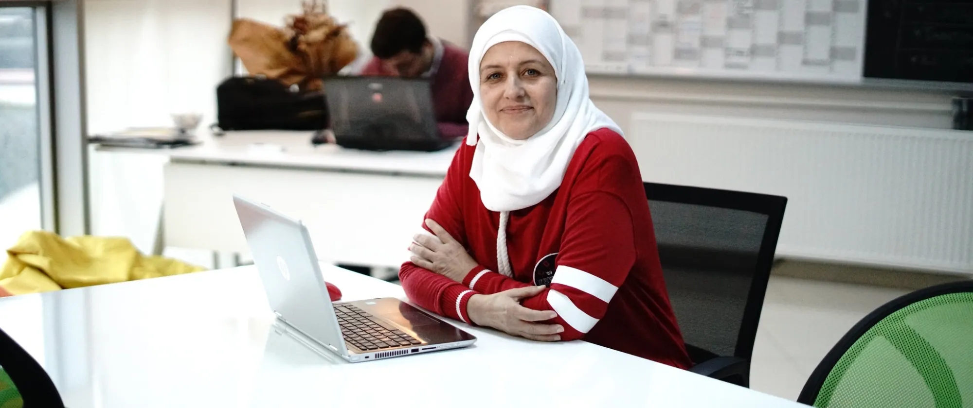 A woman from ILO's Opportunities for Lives project which supports Syrians in Turkey.