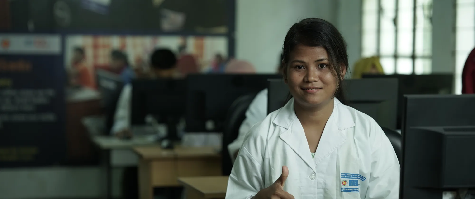 Aung Sui Marma at Graphic Design course in Rangamati, Bangladesh
