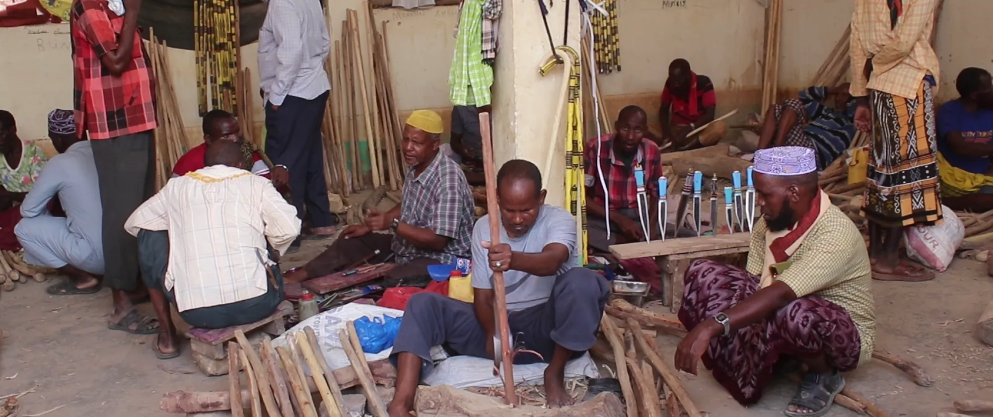 Skilled Black smith workers at the busy Sigaale Market in Baidoa