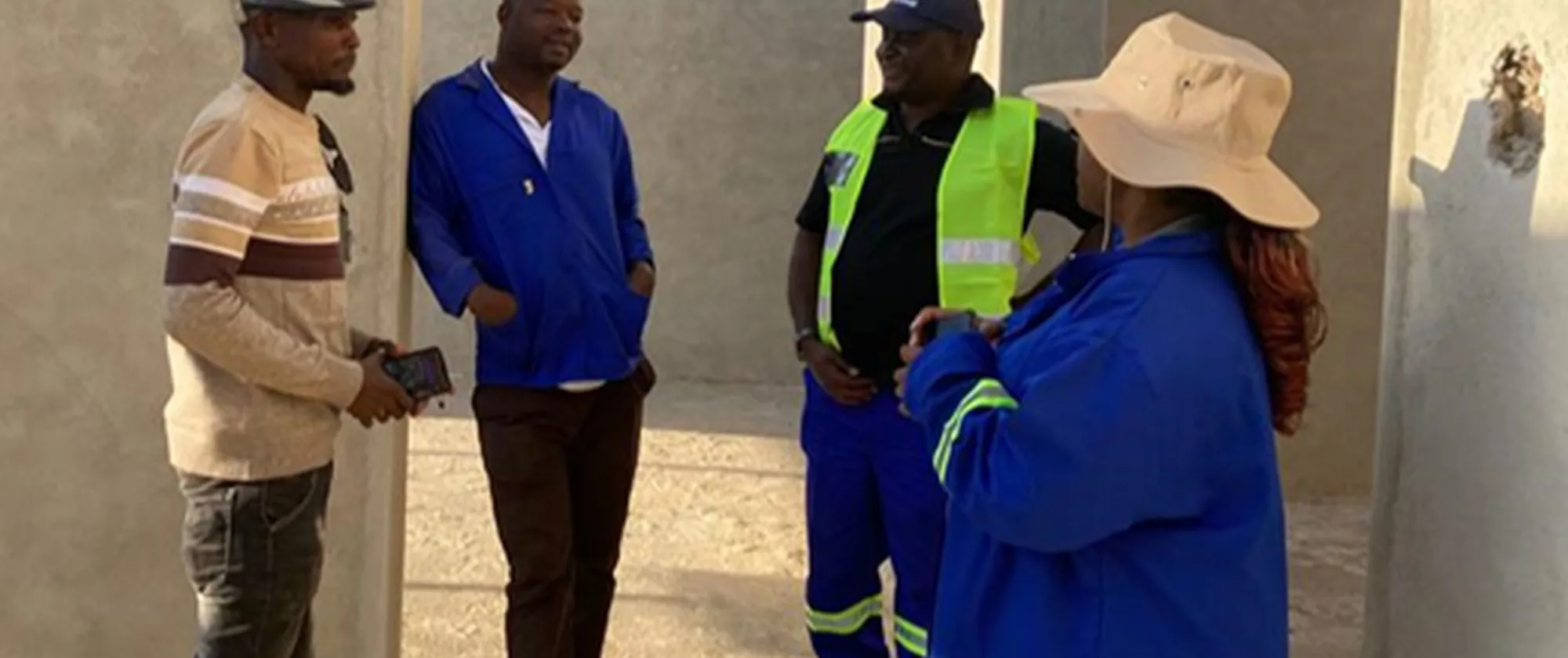 workers in discussion