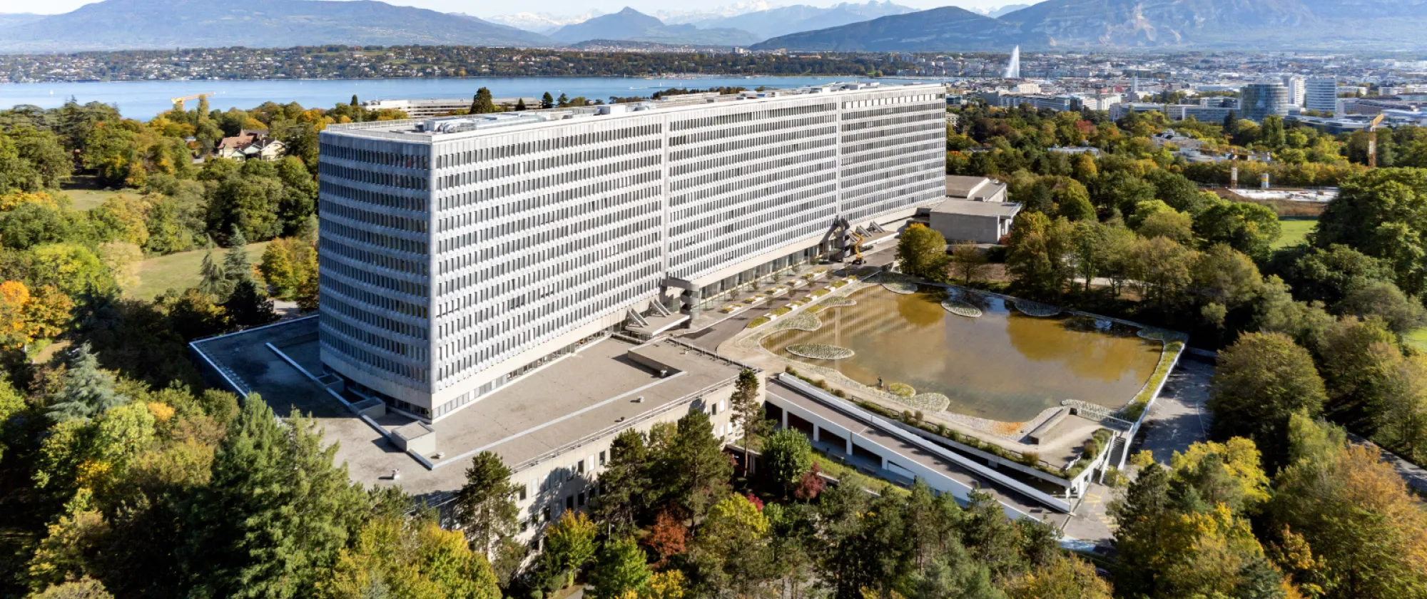 Edifício-sede da Organização Internacional do Trabalho (OIT), em Genebra, na Suíça.