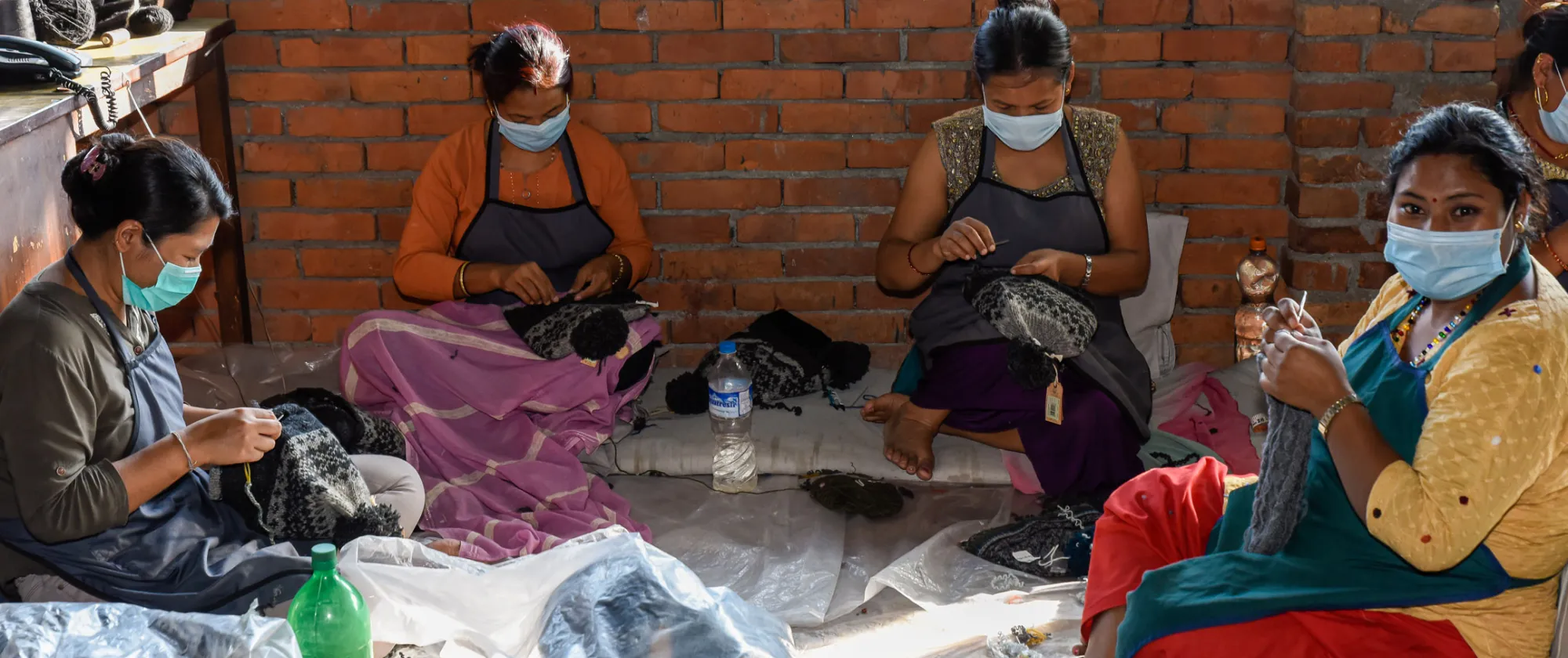 Women workers in garment production. 