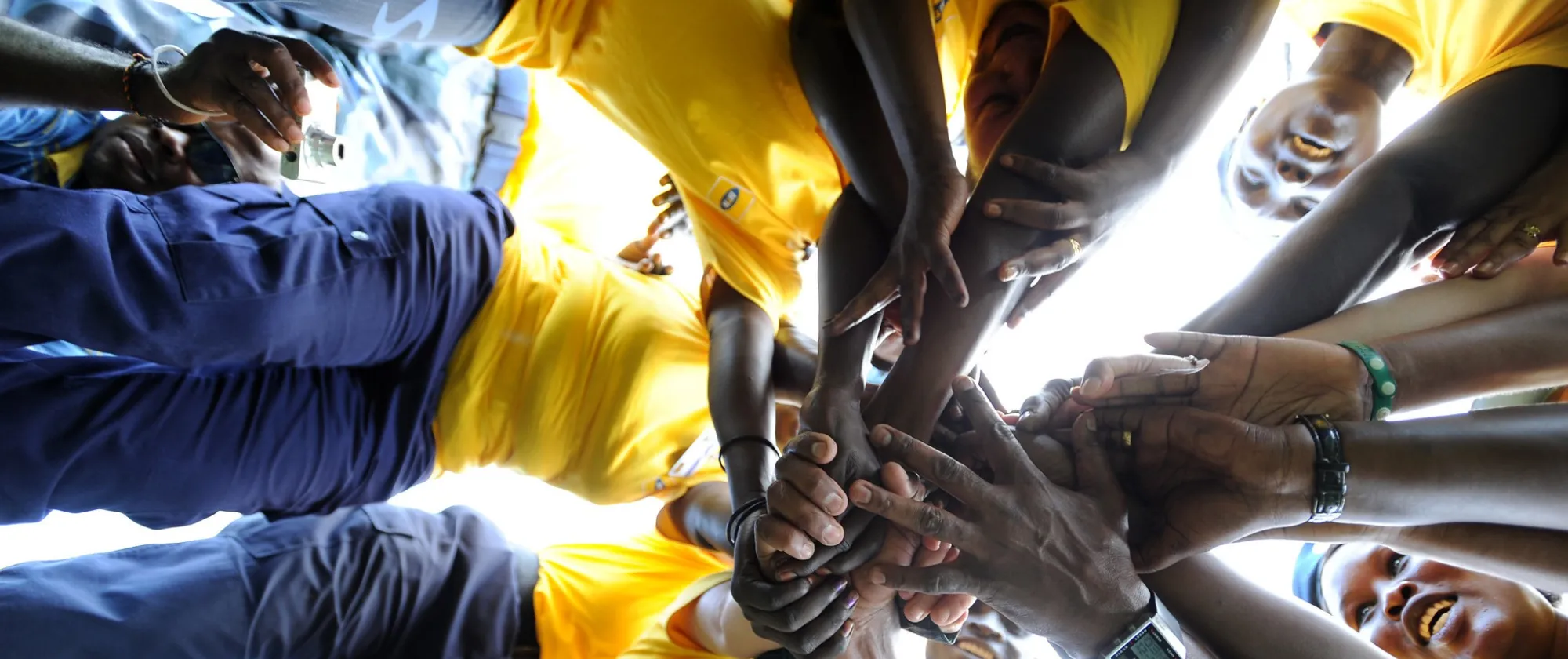 People holding hands on International Peace Day South Sudan