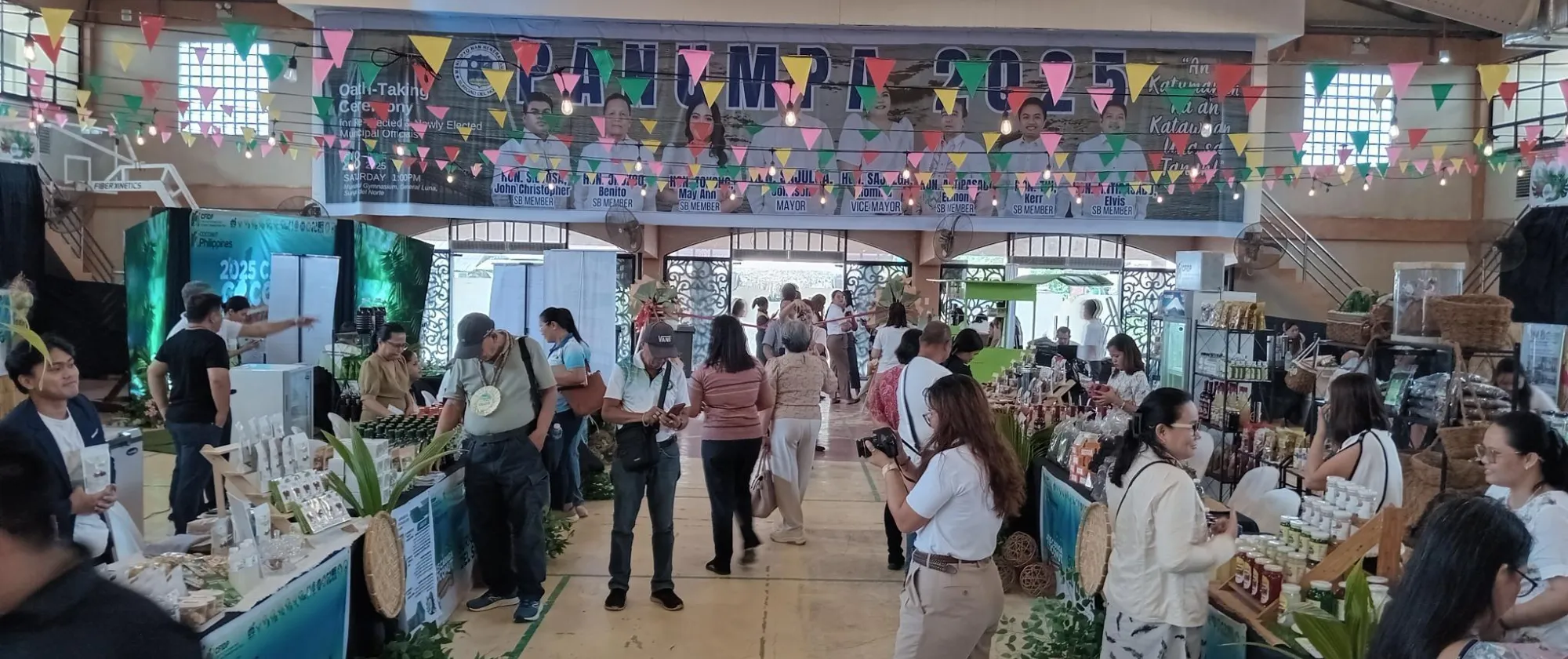 people visiting the coconut trade fair