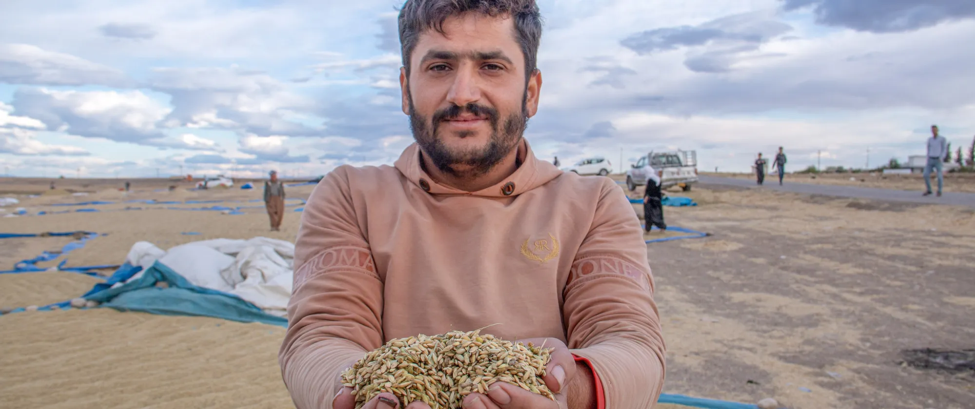 farmer showing his produce