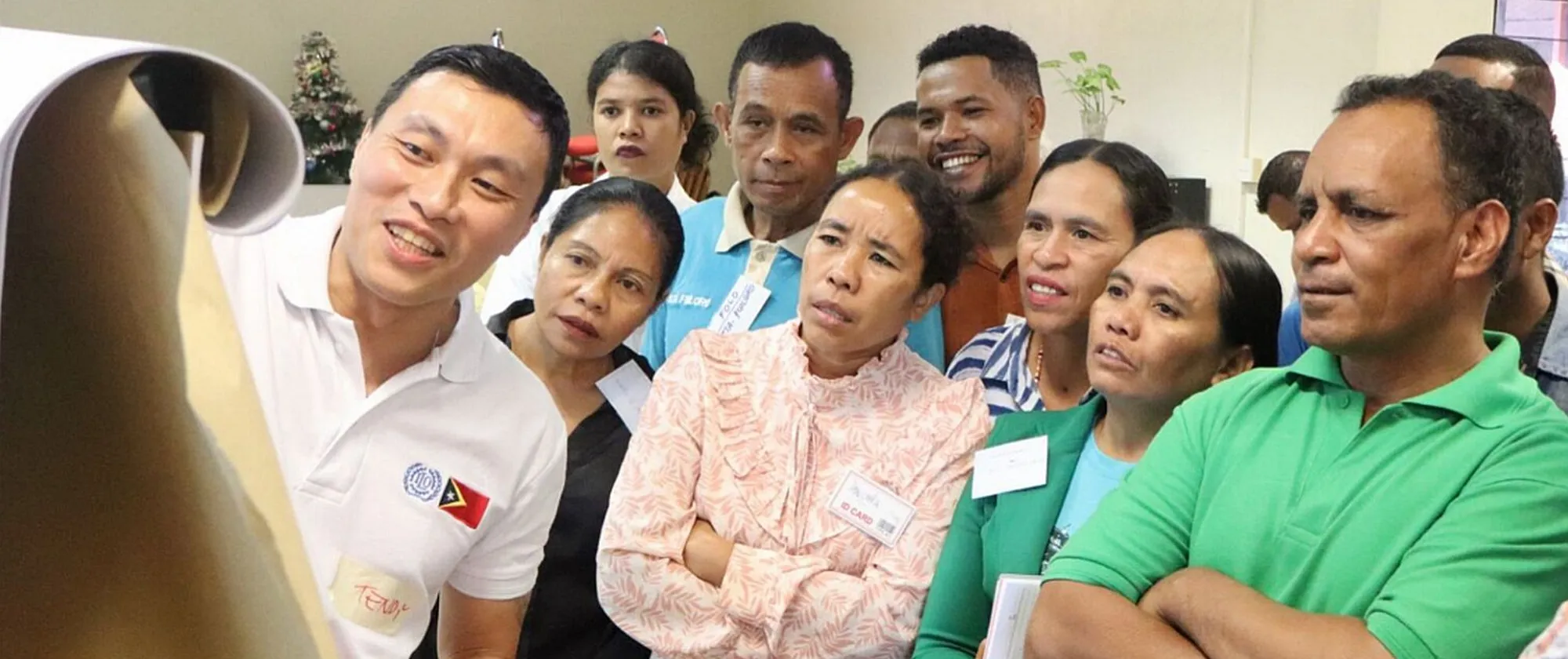 A group of people standing