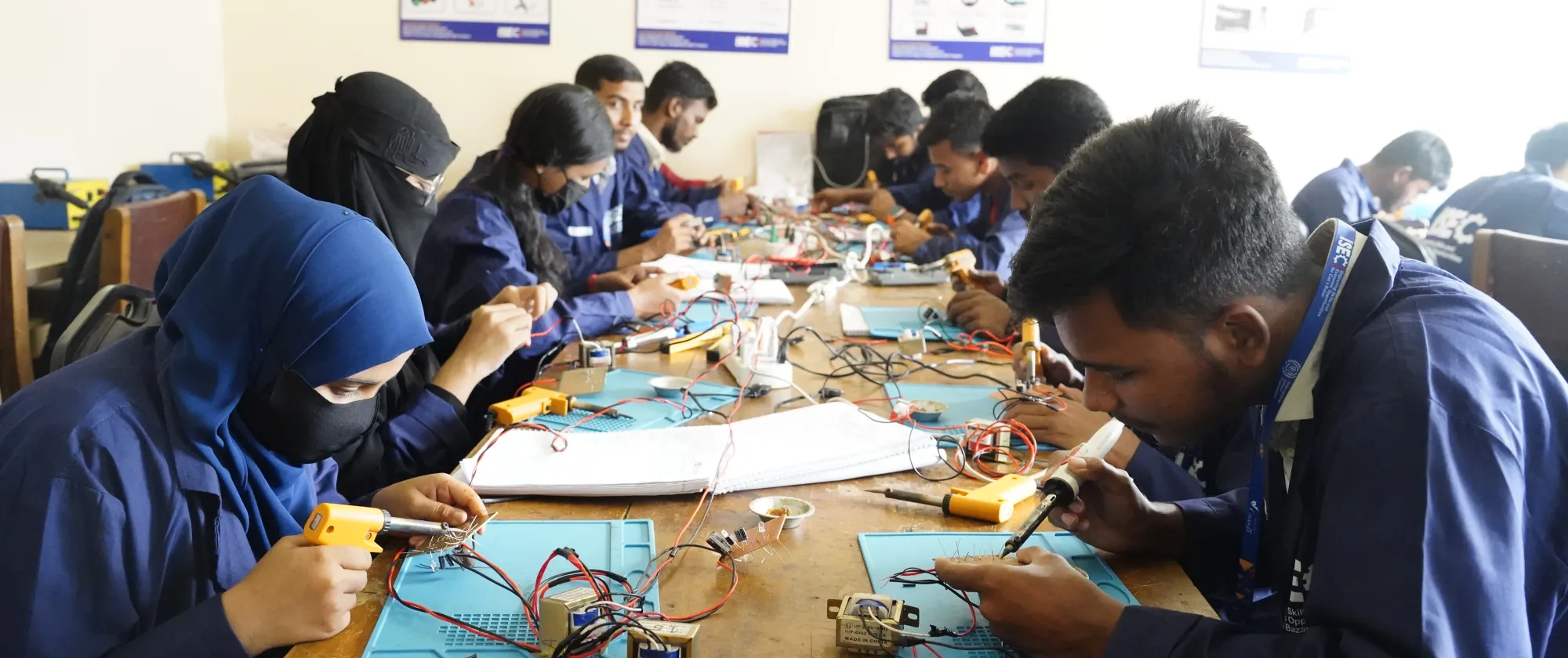 Students are learning in their classroom at the Department of Youth Development. 