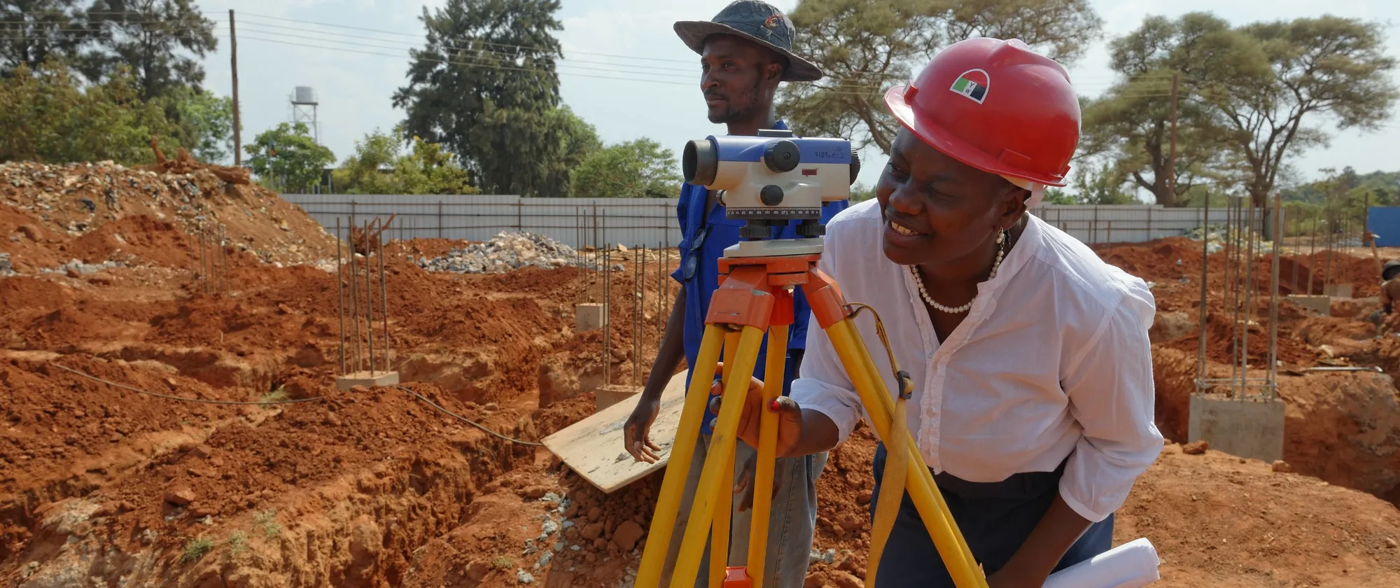Female architect in Zambia at work.