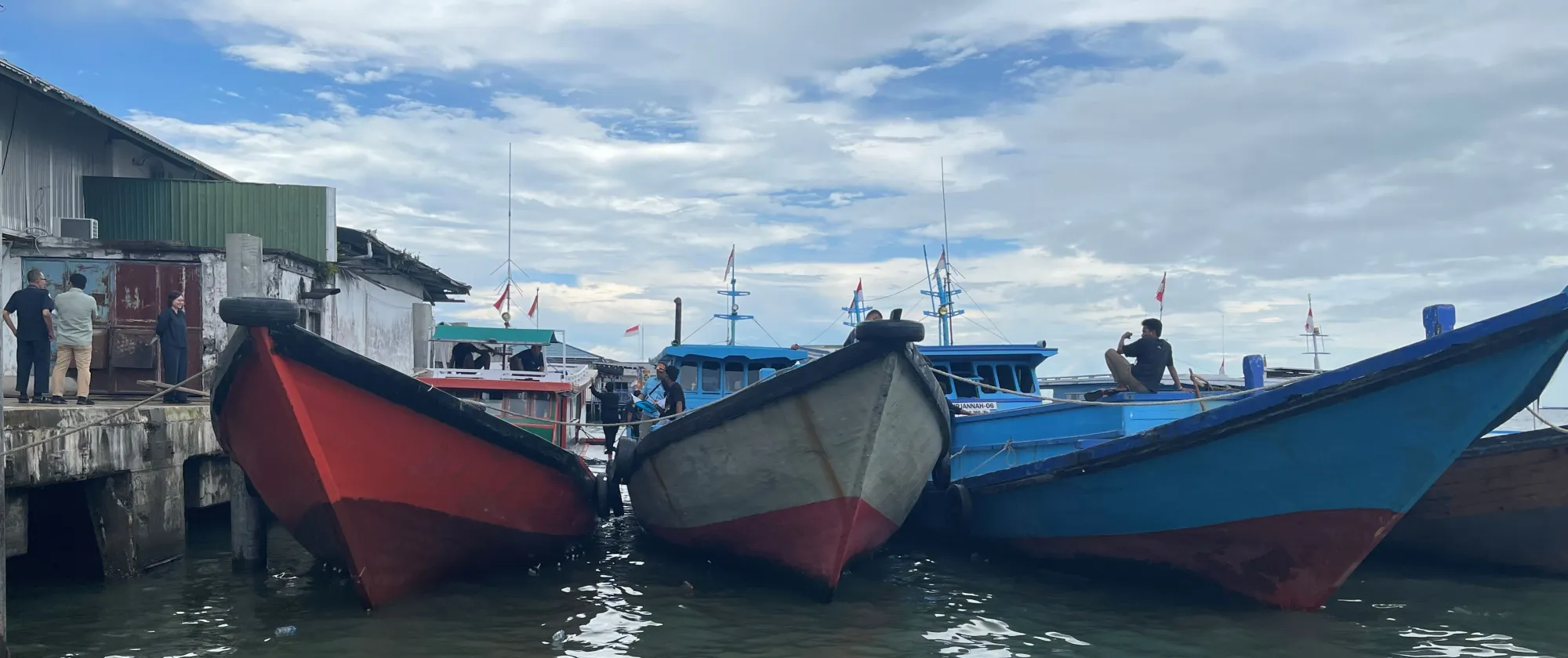 Three boats at the port