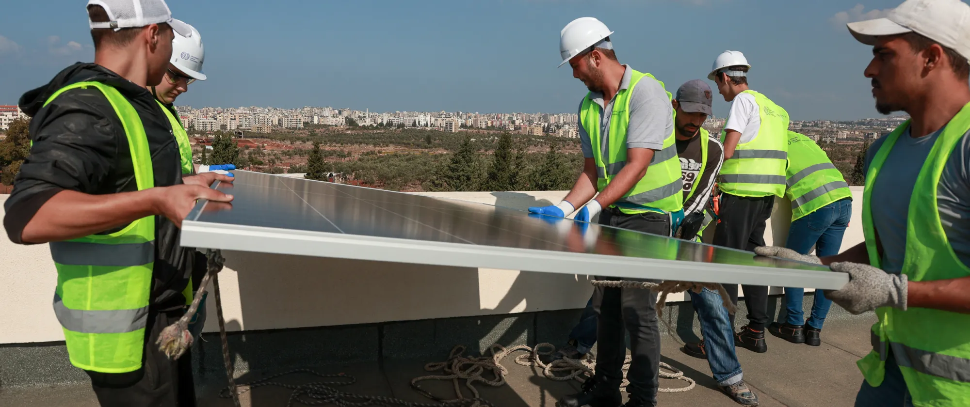 Solar panels installation, Beirut Lebanon. November 2022