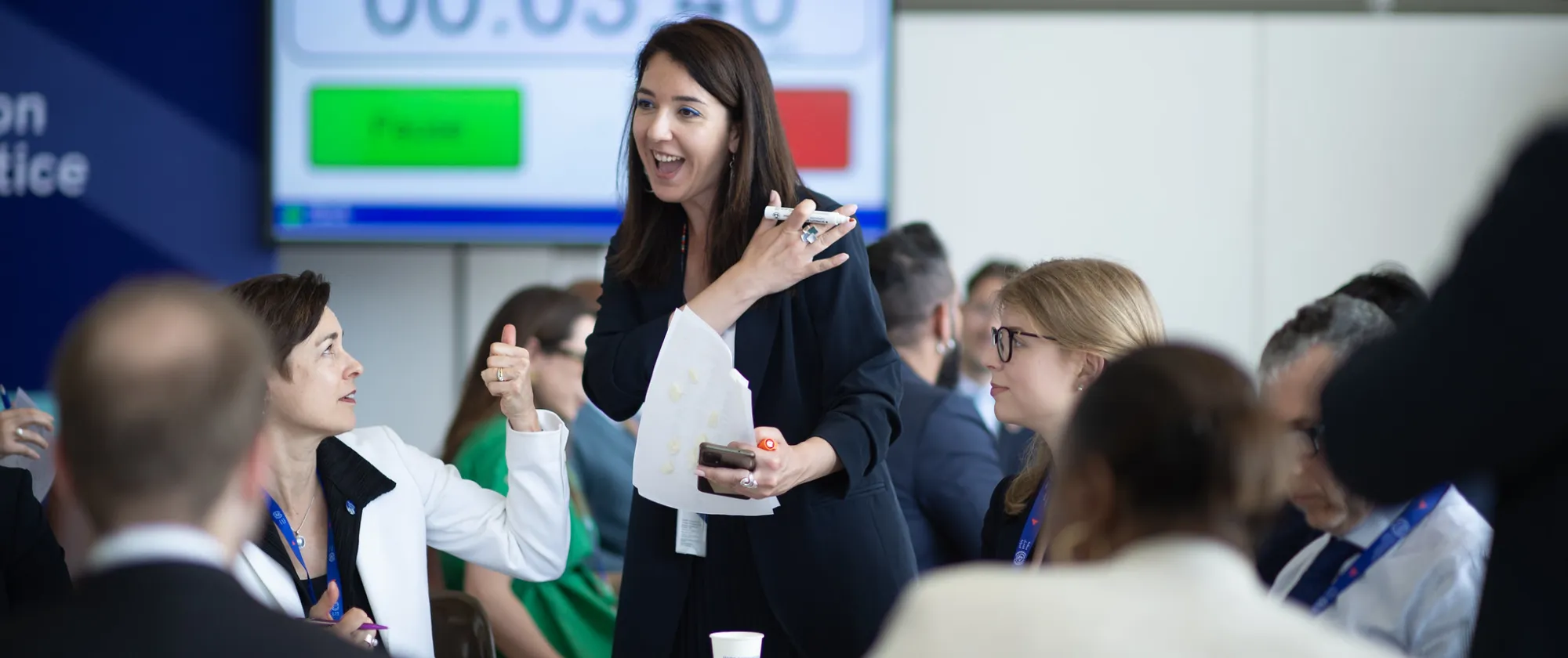 Interactive dialogue at a meeting
