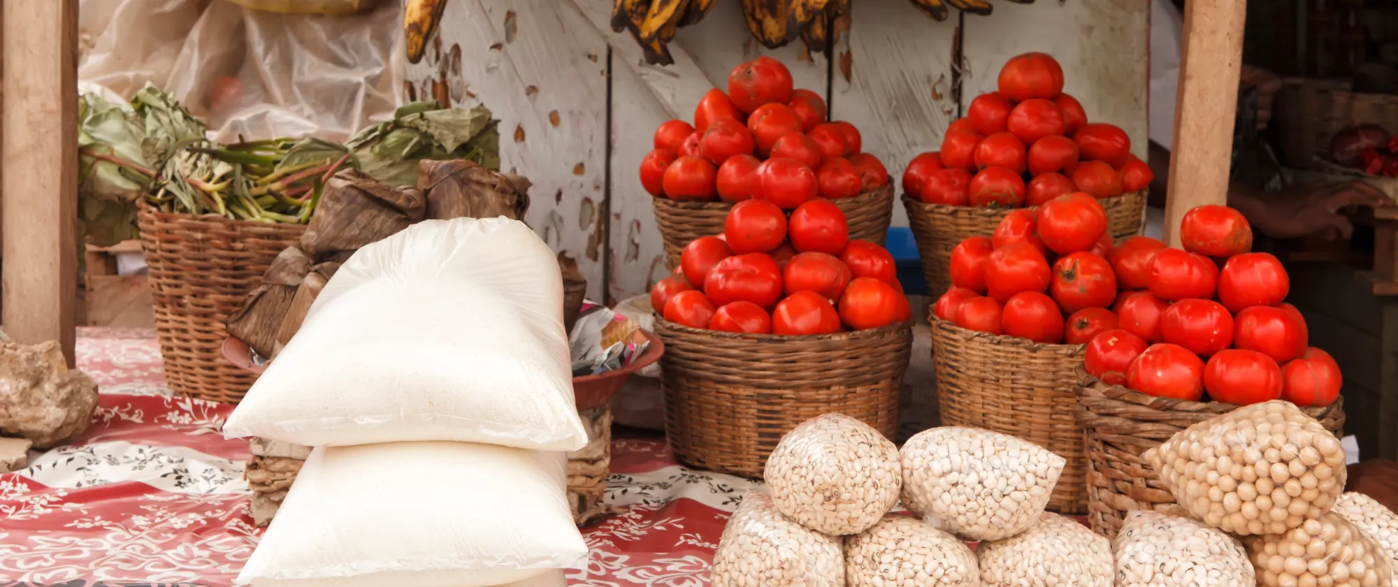 Vegetables and grains stand