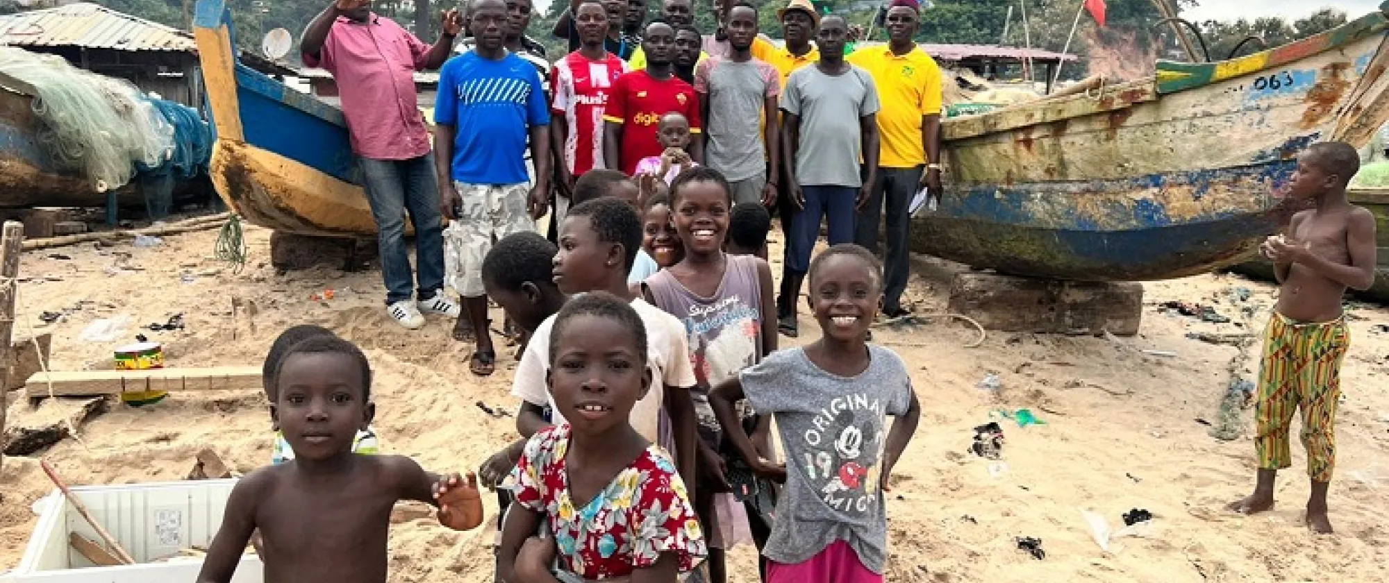 Children at the sea, Tema, Ghana