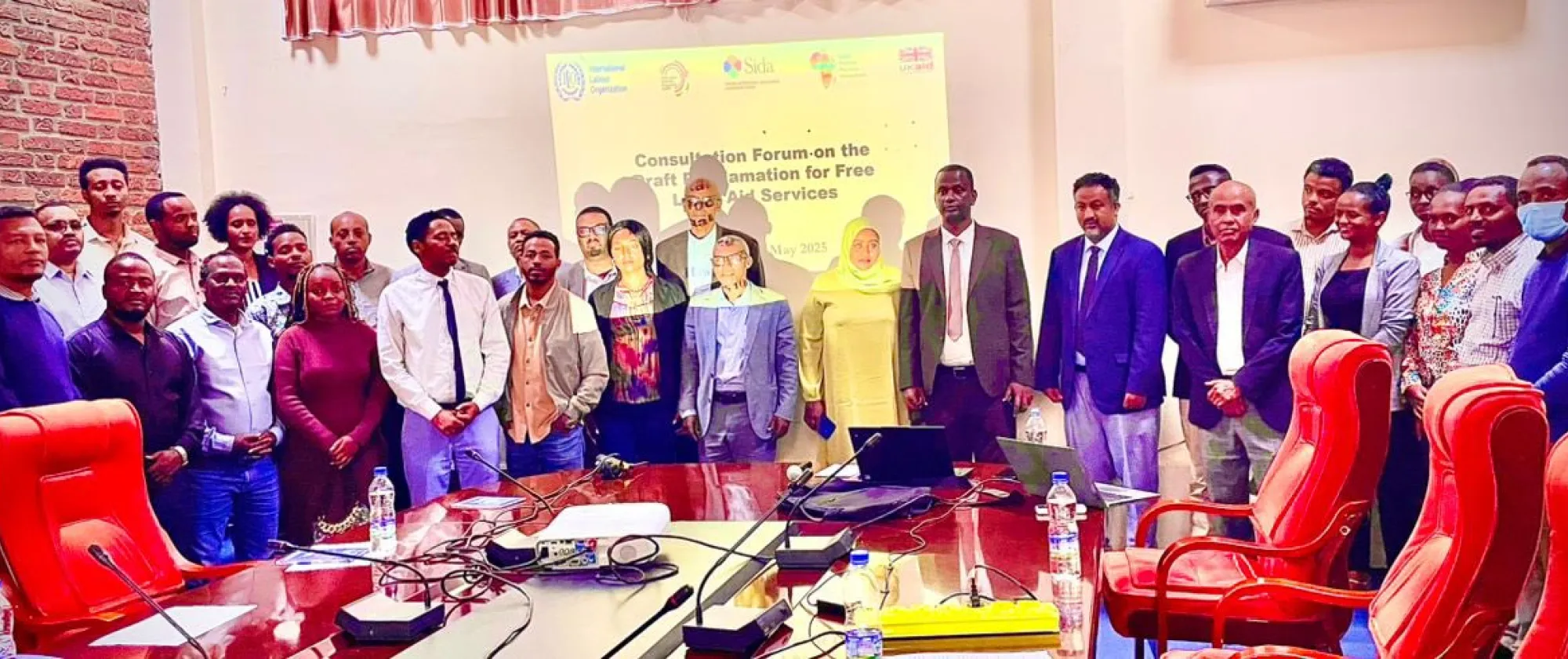 Ministry of Justice and the ILOs consultation on the Draft Proclamation for Free Legal Aid Services group photo