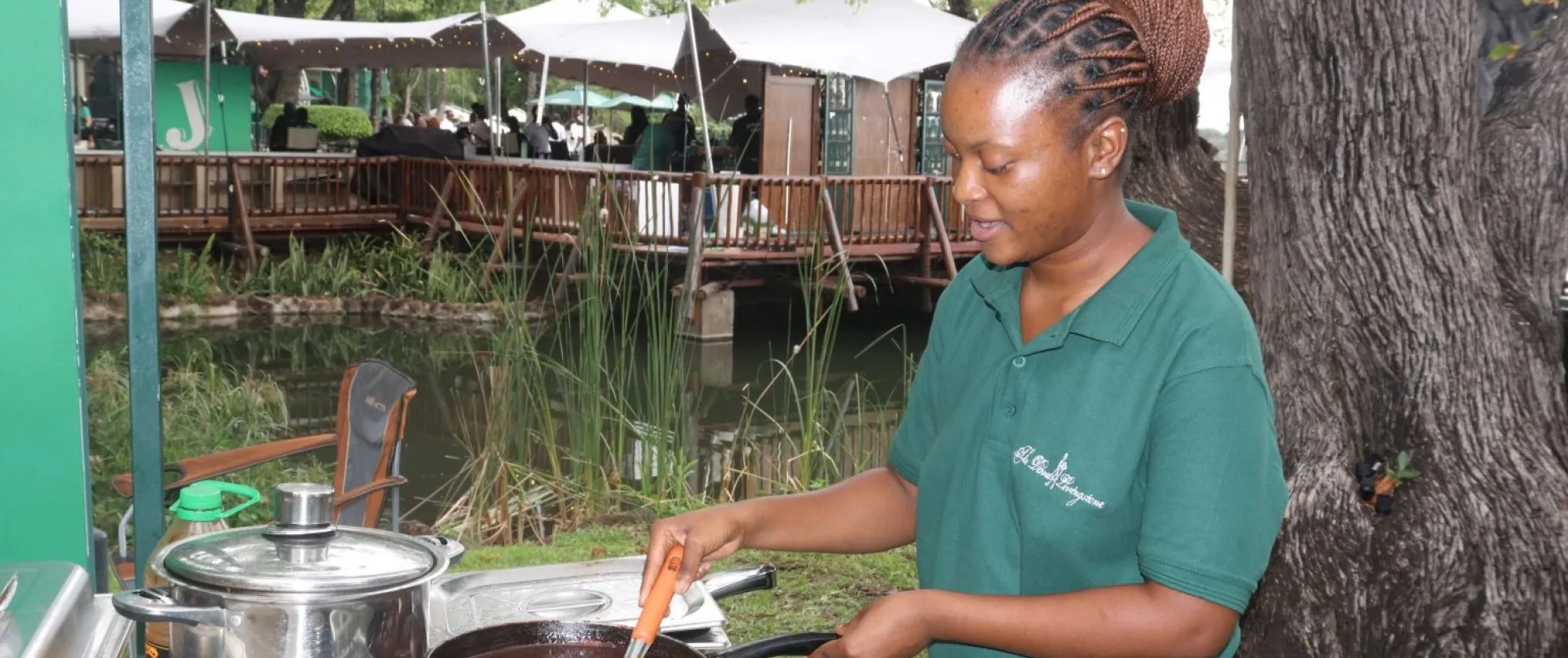 22-year-old Jane Mubiana student at Livingstone Institute for Business and Engineering Studies placed on apprenticeship programme at Royal David Livingstone Hotel.  