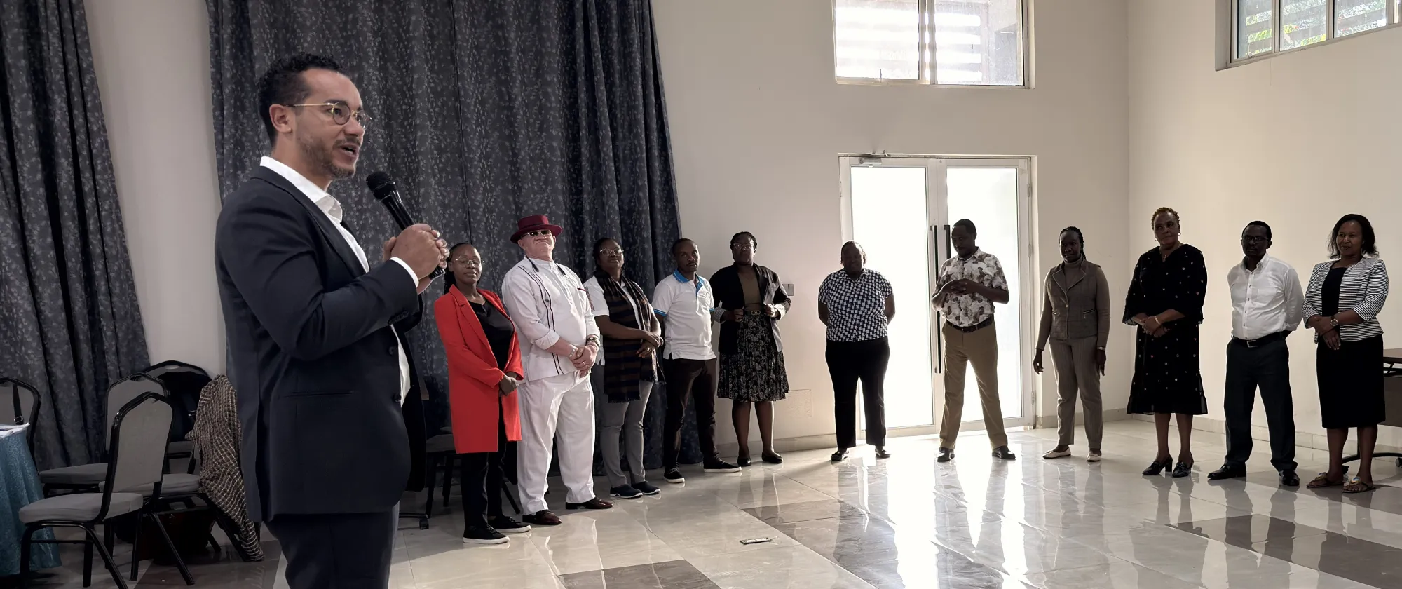 Participants to a training do a work group