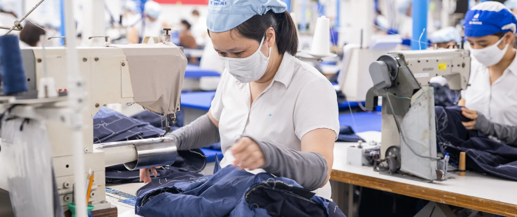 Women working at production line in textile factory in Viet Nam