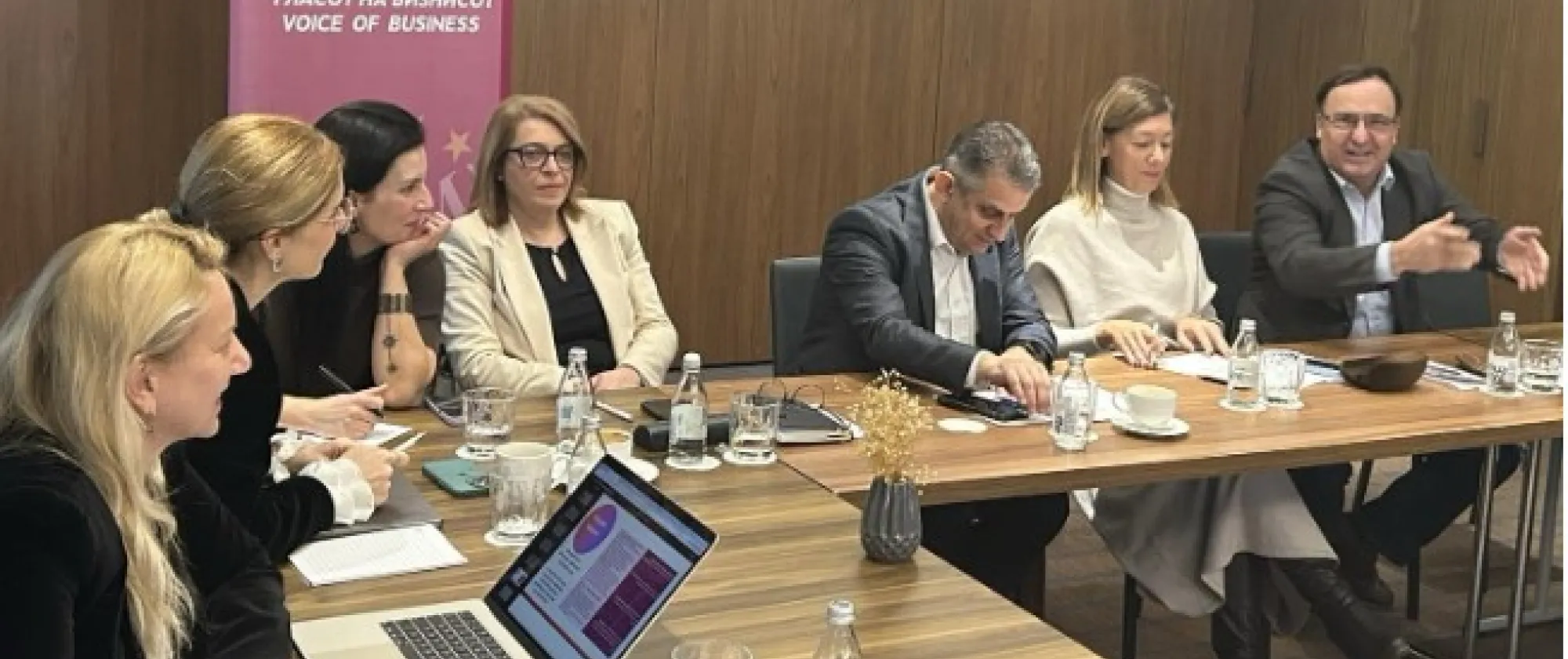 Participants in a just transition discussion in Macedonia in December 2025