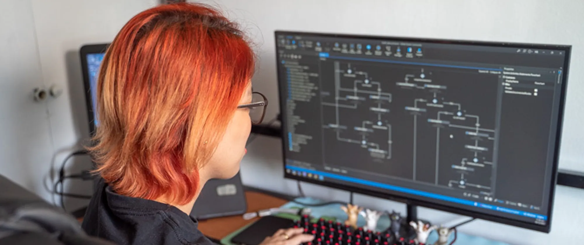 young woman using a computer