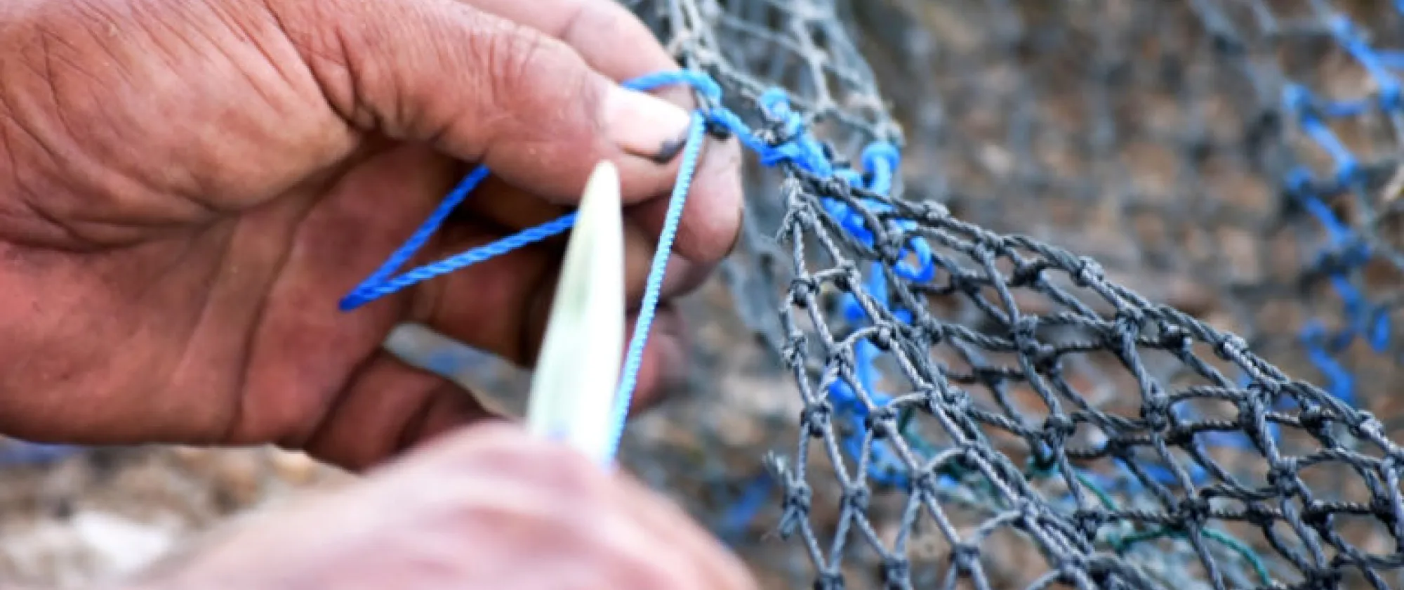A fisher fixes a cantrang net