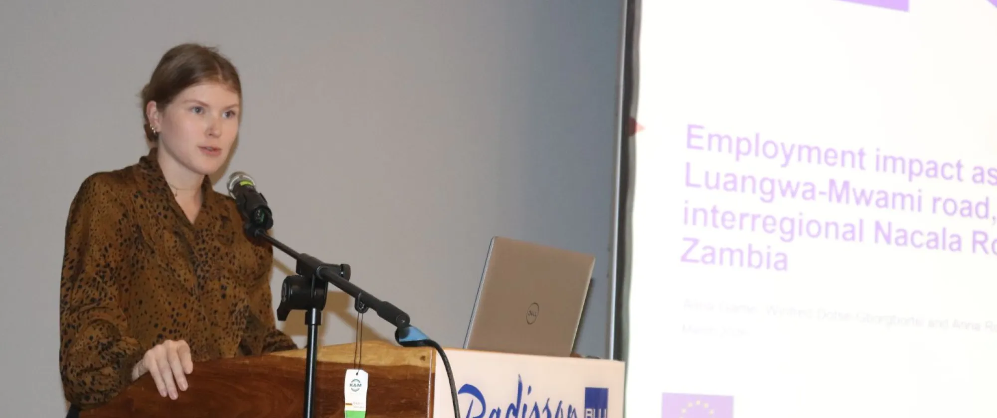 ILO STRENGTHEN2 Technical Specialist, Ms. Alina Game makes a presentation at the ceremony.