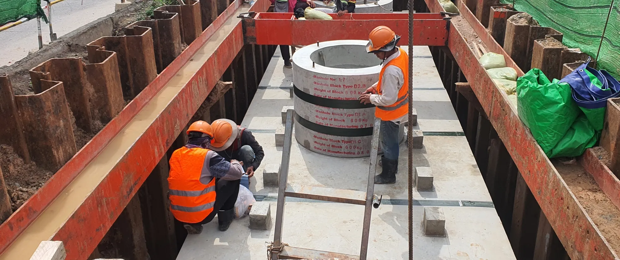 Construction workers on site.