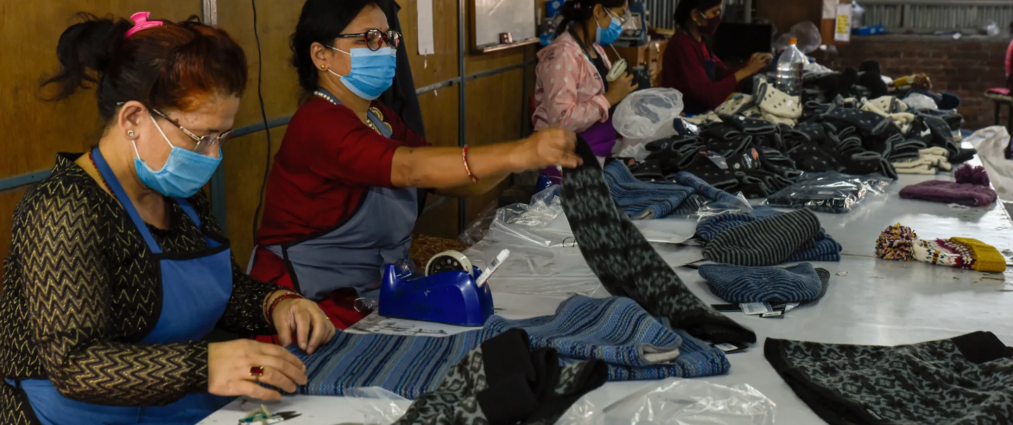 Women garment workers in a garment factory