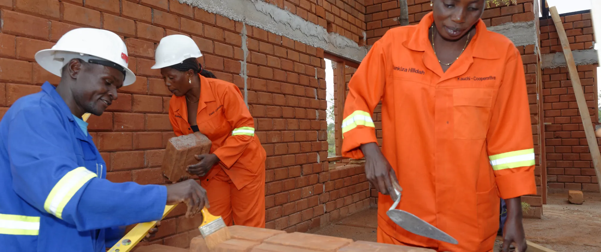 Construction workers in Zambia