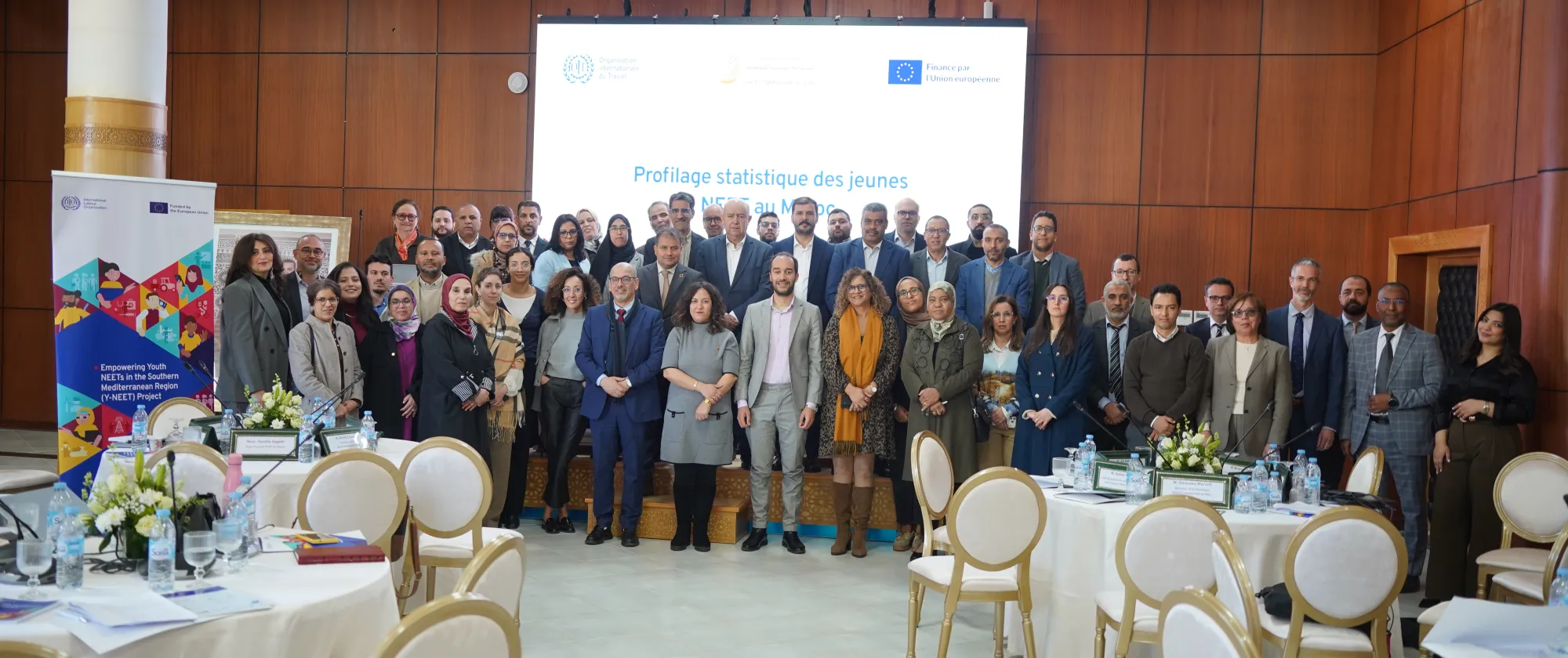 Photo de groupe lors du lancement du rapport sur les jeunes NEET au Maroc