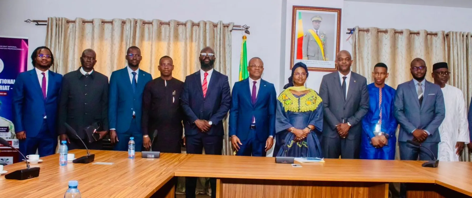 Photo de groupe des officiels lors du lancement du plaidoyer du Réseau africain des institutions et fonds de formation professionnelle (RAFPRO) pour un financement durable et des réformes du secteur, au Mali, le 30 mars 2026.