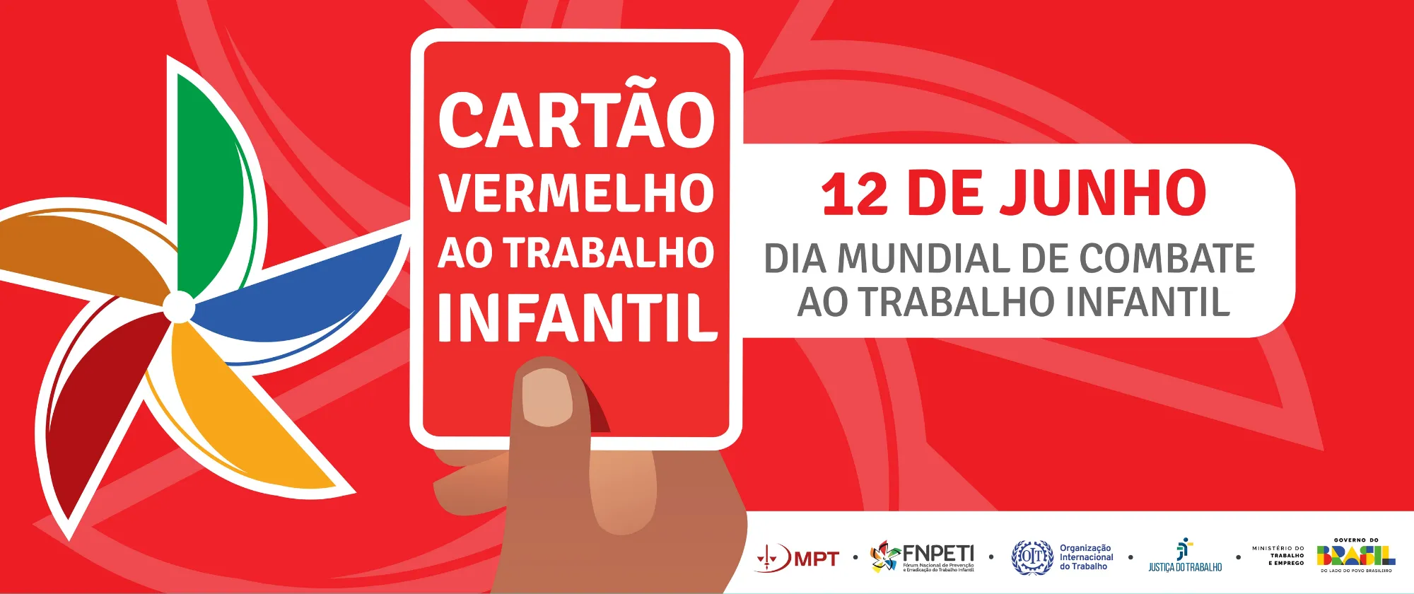 Logo da campanha nacional Cartão Vermelho ao Trabalho Infantil em 2026