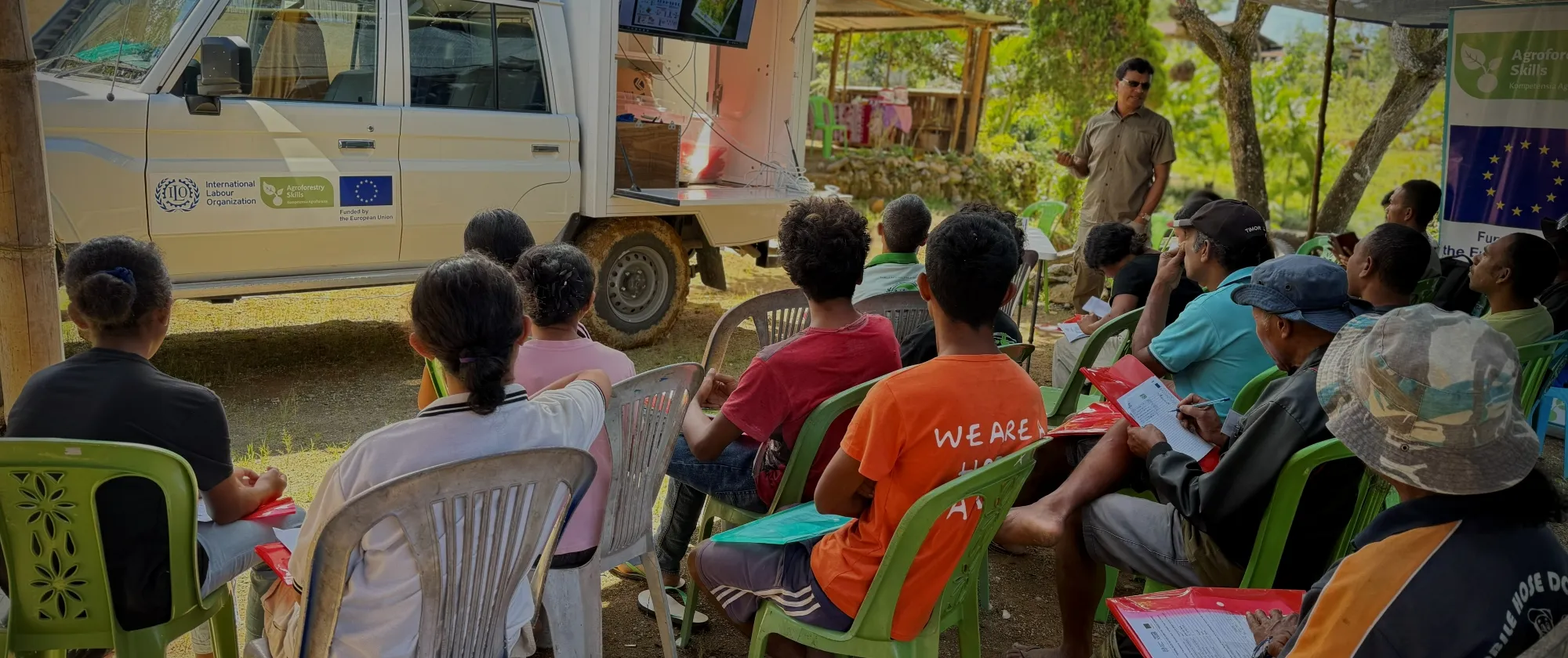 mobile training unit and the sitting participants