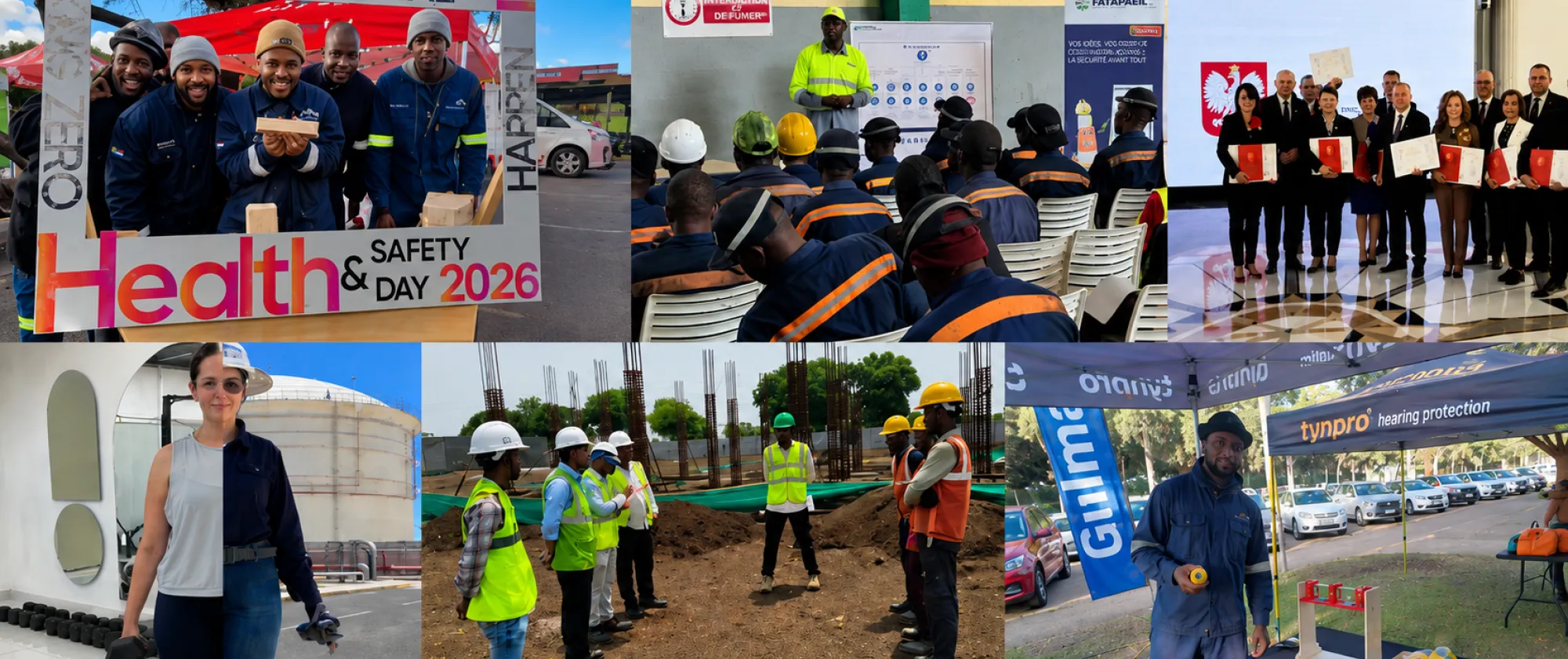 Collage of safeday events that took place across different enterprises